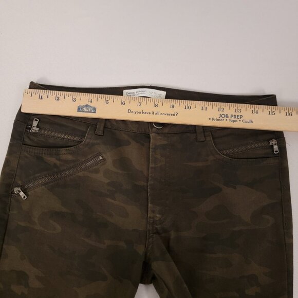 Zara Basic Z1975 Denim Dept Skinny Jeans Dark Camo Stretch Women’s‎ Size 8 EUC - Picture 9 of 10